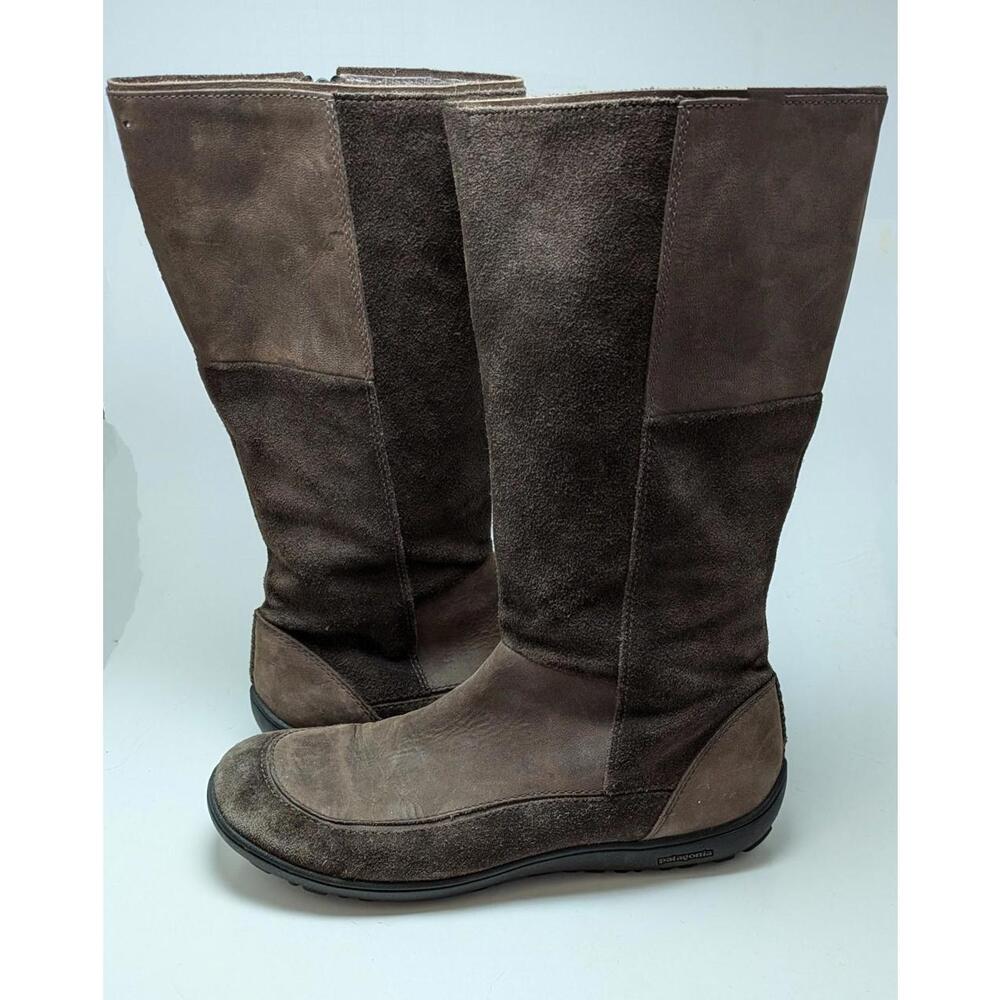 Womens Patagonia Katalla Sable Gravel Vibram Hiking Brown Full Zip Boots Size 10